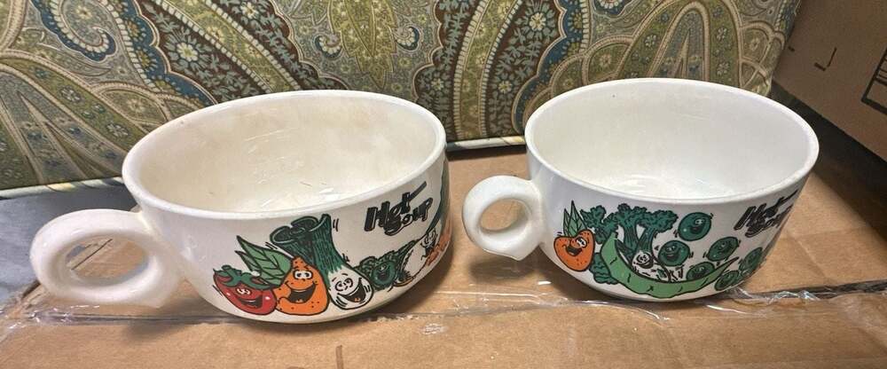 Vintage 1970s Retro Kitchenalia Ceramic Vegetable Soup Bowl